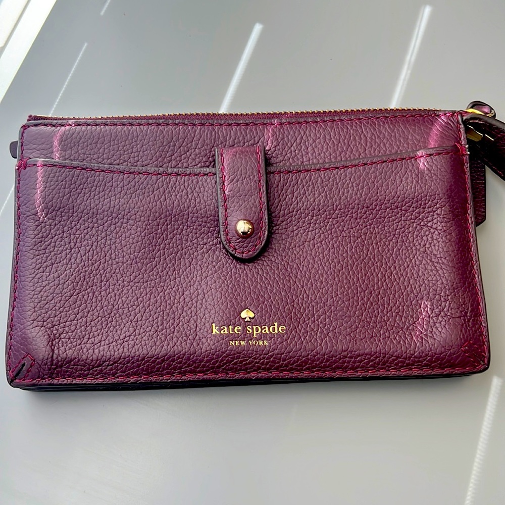 Kate Spade Jackson Deep Plum Clutch Cell phone purse
